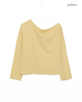 Off-shoulder cotton T-shirt