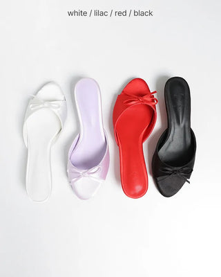 Ribbon satin open-toe sandals