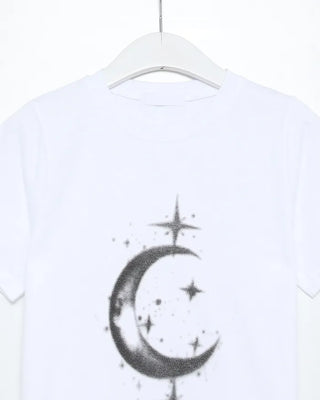 Moon print short-sleeved T-shirt