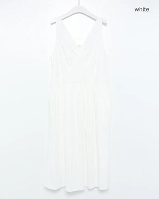 Gathered Point Wrinkle Long Dress