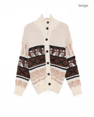 Ethnic pattern cardigan
