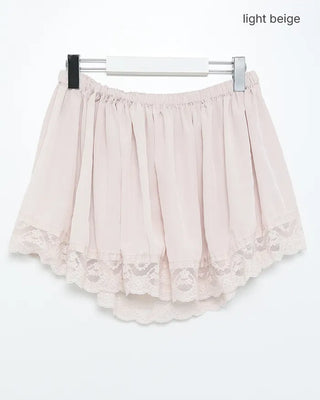 Wide lace hem mini flare skirt