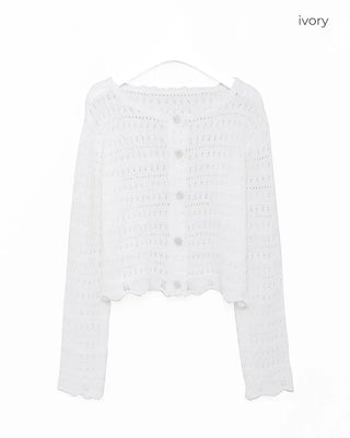 Wave punching cardigan