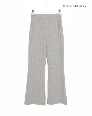 Elastic waistband wave jacquard knit pants