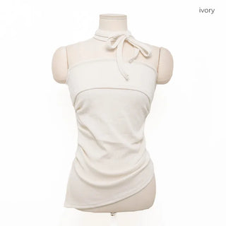 Scarf set ribbed bustier top