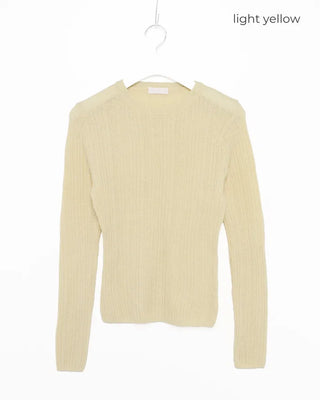 Wool Round Slim Knit