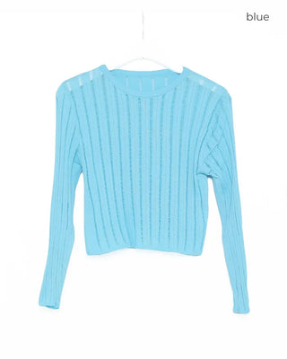 Ribbed Shirring See-Through T-Shirt
