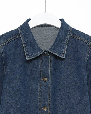 Cropped denim shirt jacket