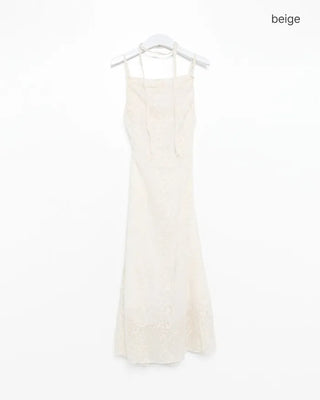 Lace strap detail camisole long dress