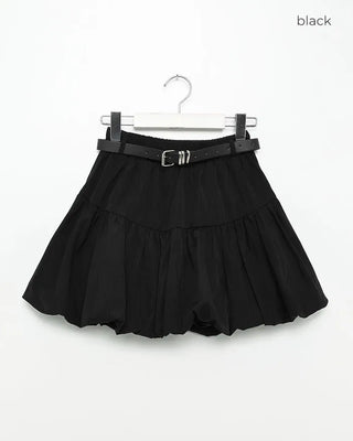 Elastic waist balloon mini skirt