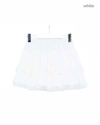 Lace tiered mini skirt