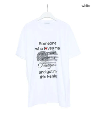 Heart lettering print short-sleeved T-shirt