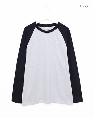 (Unisex) Raglan Sleeve Point Long Sleeve T-Shirt