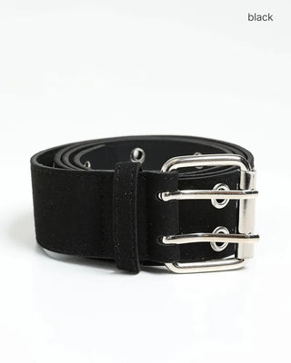 Suede double eyelet belt