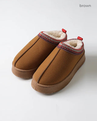 Ethnic suede platform shoes