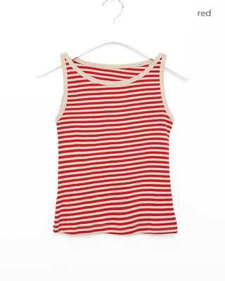 Ringer Cropped Striped Tank Top