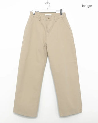 Back flap pocket cotton wide pants