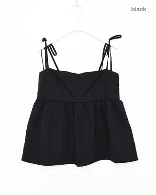 Back shoelace peplum camisole