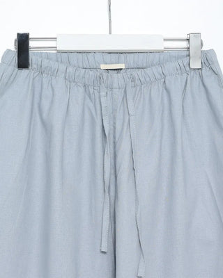 Linen wide-leg pants with elastic waistband