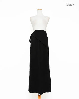 Layered wrap skirt and pants set