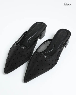 Dot mesh flat shoes
