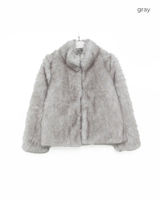 High-neck fur jacket