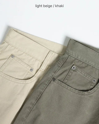 Flap pocket curved fit cotton pants