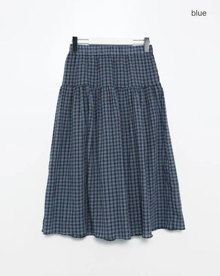 Vintage check midi skirt