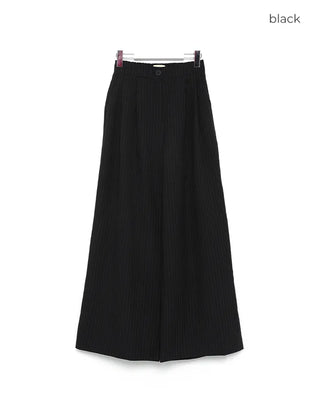 Pintuck striped wide slacks