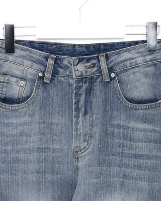 (Unisex) Vintage Washed Wide Denim Pants