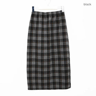 Checkered long skirt