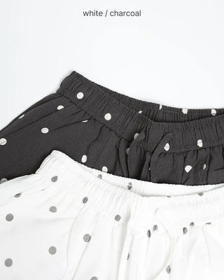 Linen Dot Wide Easy Pants