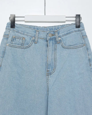 Basic semi-wide fit denim pants