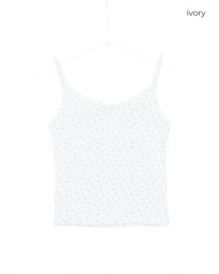 Perforated lace camisole