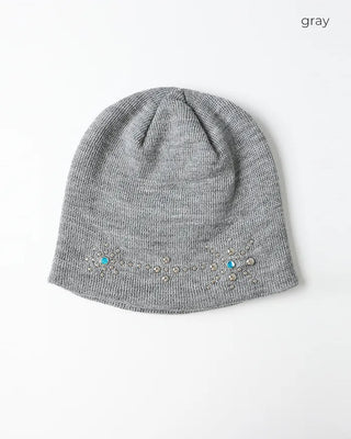 Flower knit beanie