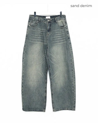 Wide denim pants