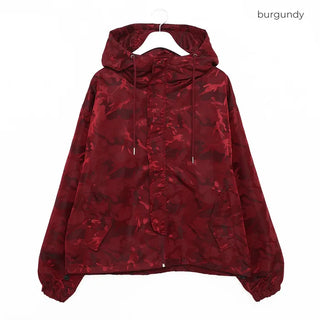 (Unisex) Camouflage Hooded Windbreaker
