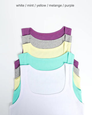 Square neck ribbed sleeveless top