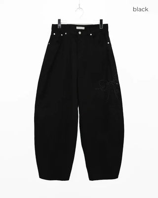 Ribbon detail wide pants
