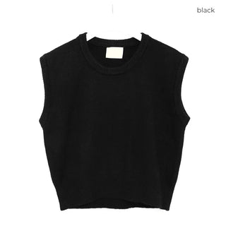 (Unisex) Basic Round Knit Vest
