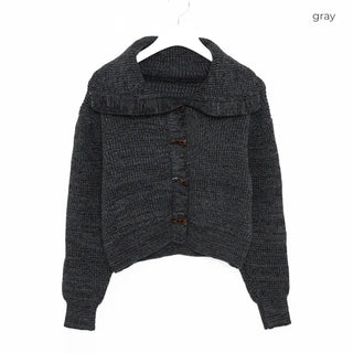Big Collar Knit Cardigan