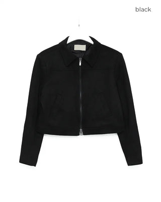 Suede cropped jacket