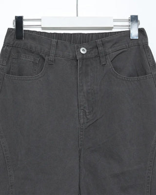 Wide-fit cargo pants with elastic back waistband