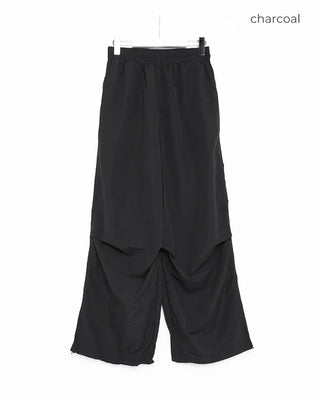 (Unisex) Nylon Parachute Wide Pants