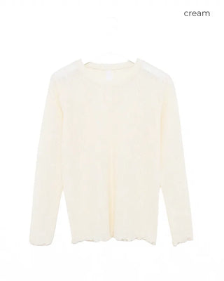 Butterfly Lace See-Through Cut and Sew Top