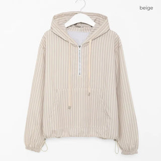 Striped Anorak Hooded Mountain Parka