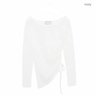 Side-shirred T-shirt
