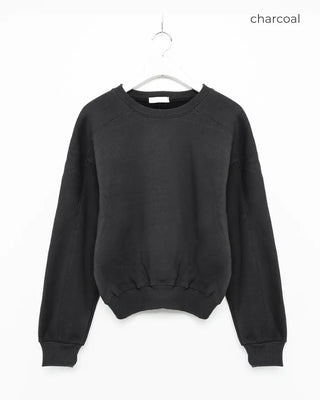 Saddle Shoulder Fleece Lined Sweatshirt