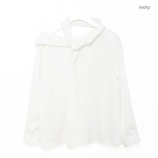 Bow tie silky blouse