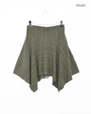 Unique strap cut-off midi skirt